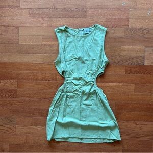 Princess Polly Green Cut Out Sleeveless Linen Dress